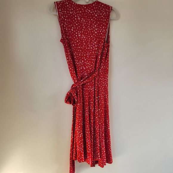 Diane Von Furstenberg Red Jasmine Floral Wrap Dress Size Medium - Picture 6 of 7